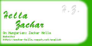 hella zachar business card